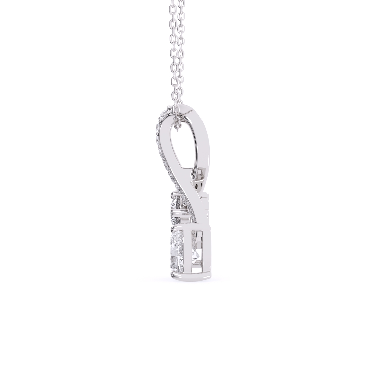 Two Stone Lab Diamond Gold Pendant