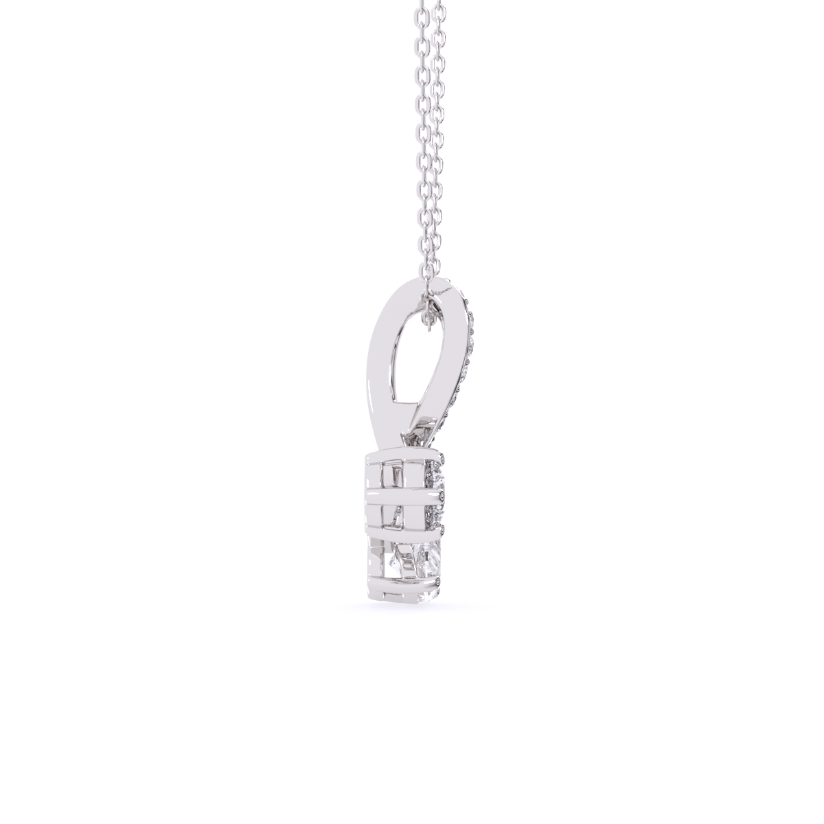 Two Stone Lab Diamond Gold Pendant