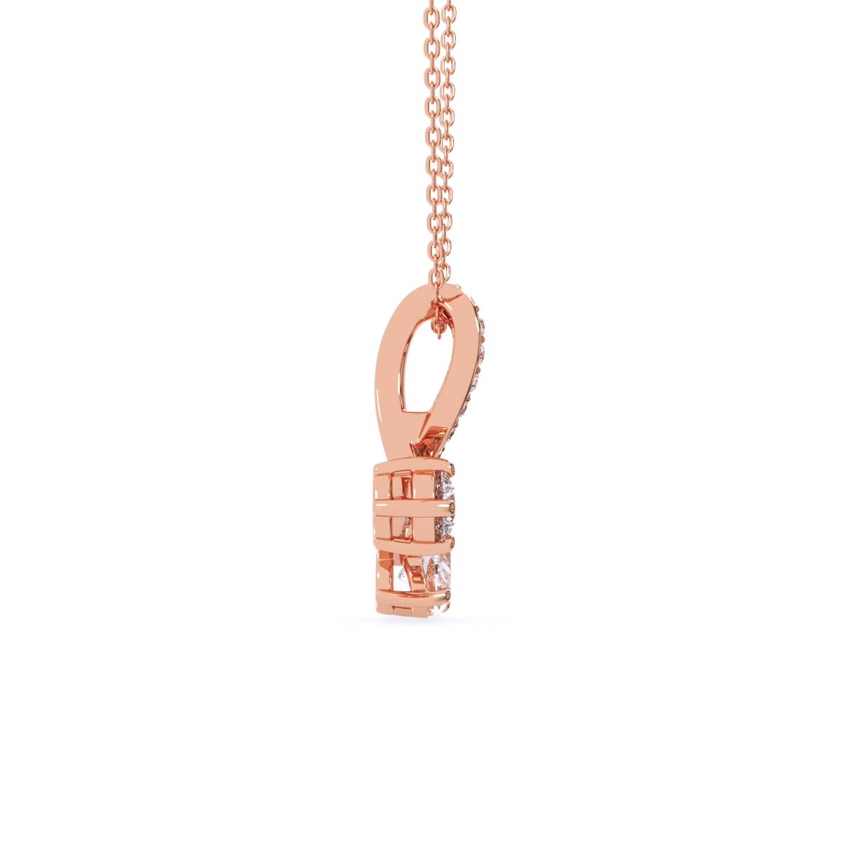 Two Stone Lab Diamond Gold Pendant