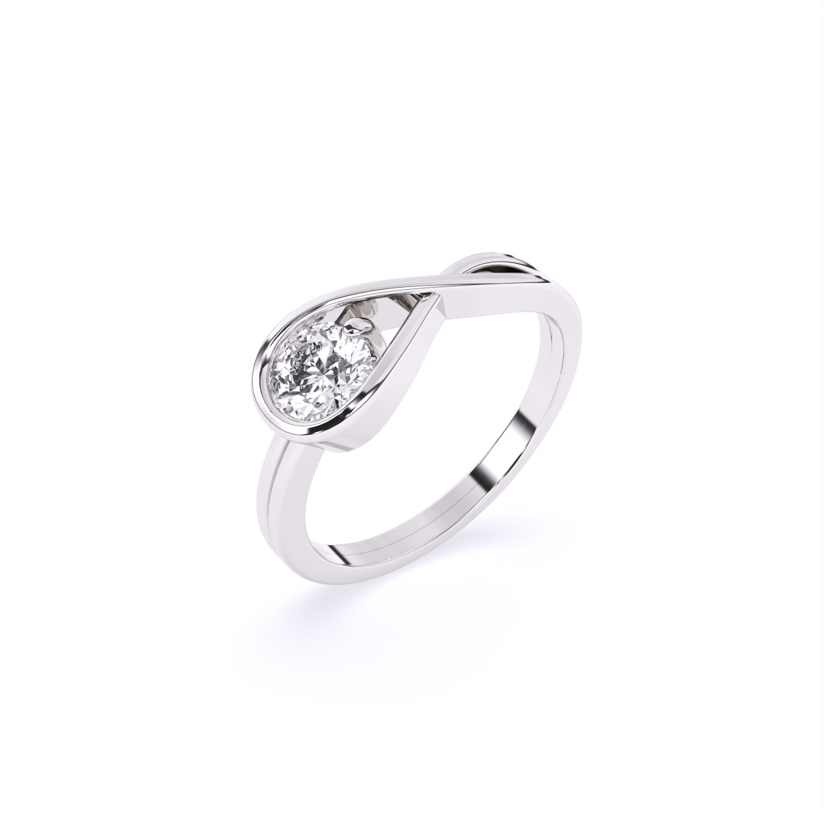 Round Infinity Style Lab Diamond Ring