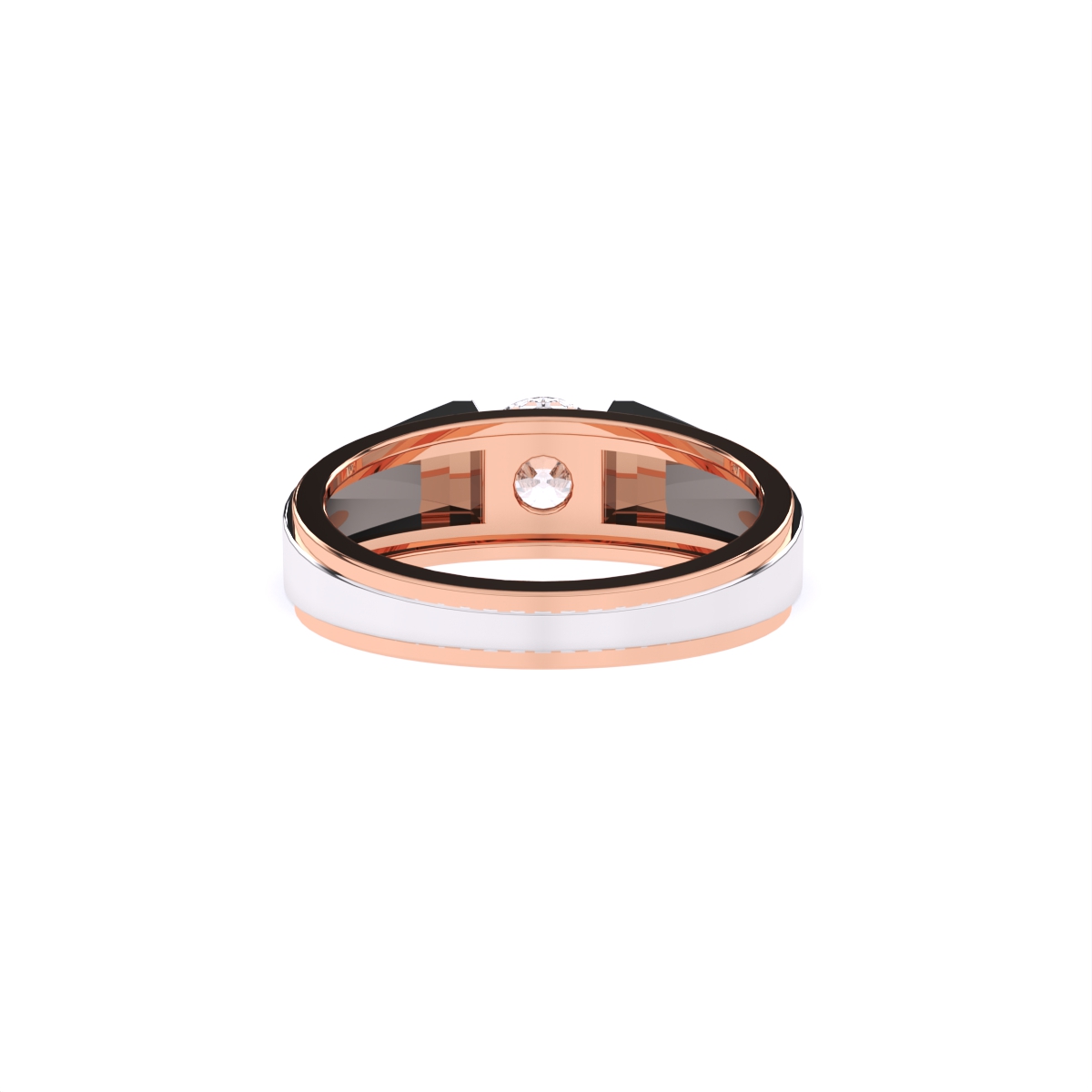 Modern Bezel Setting Men's Two-Tone Lab Diamond Ring