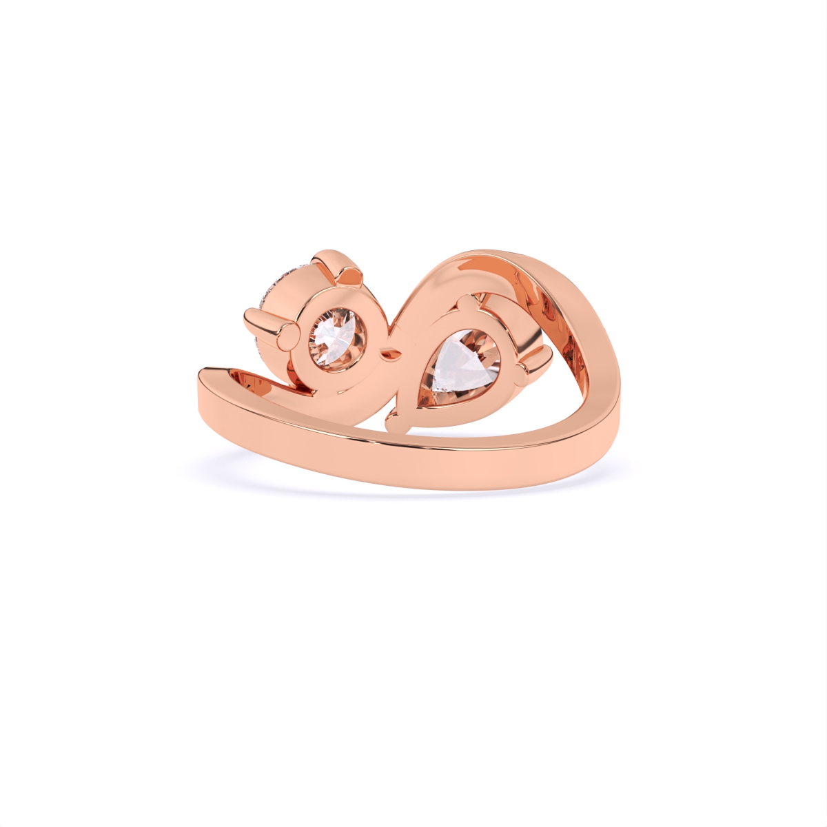Round & Pear Toi et Moi Lab Diamond Ring