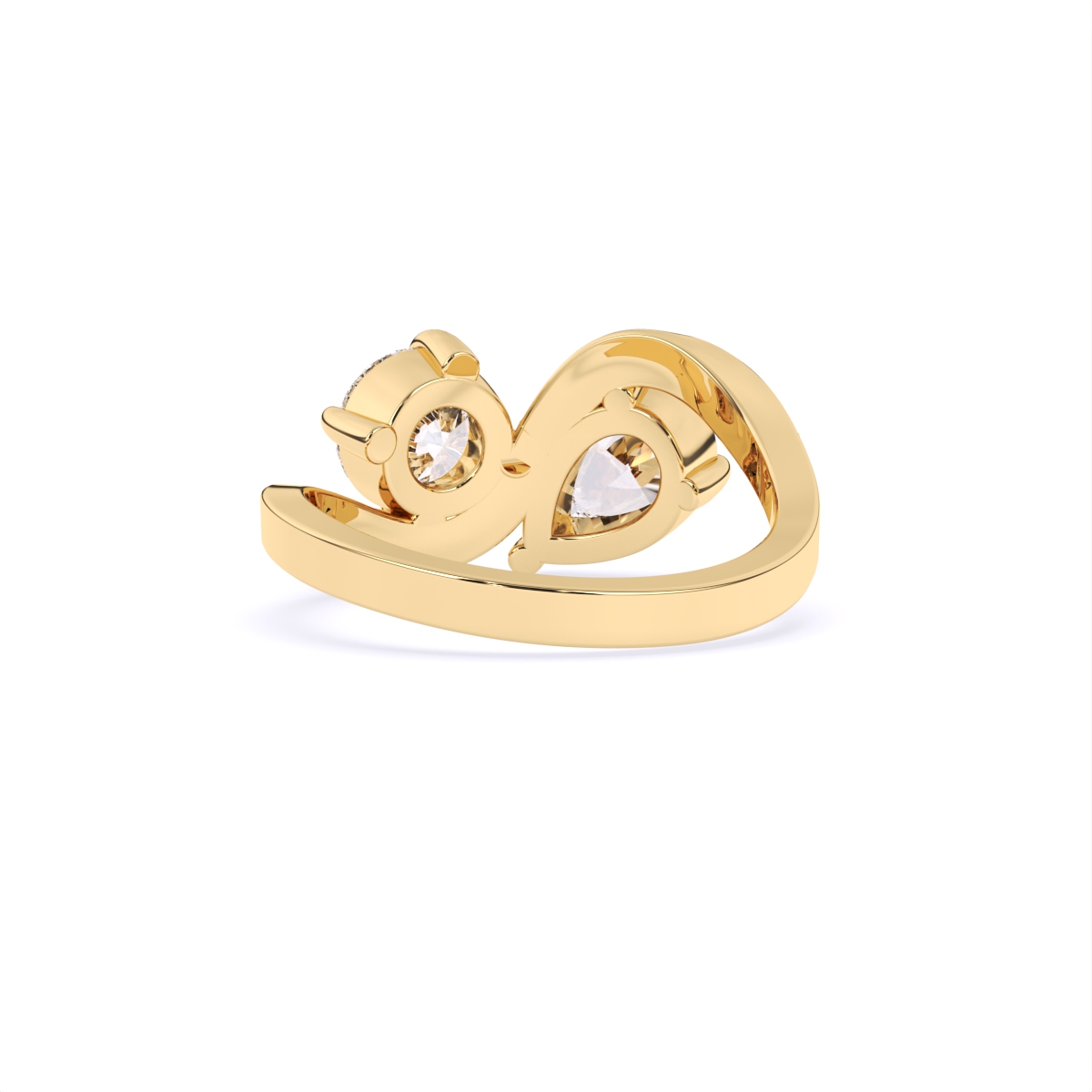 Round & Pear Toi et Moi Lab Diamond Ring