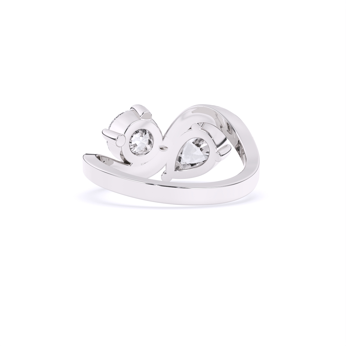 Round & Pear Toi et Moi Lab Diamond Ring