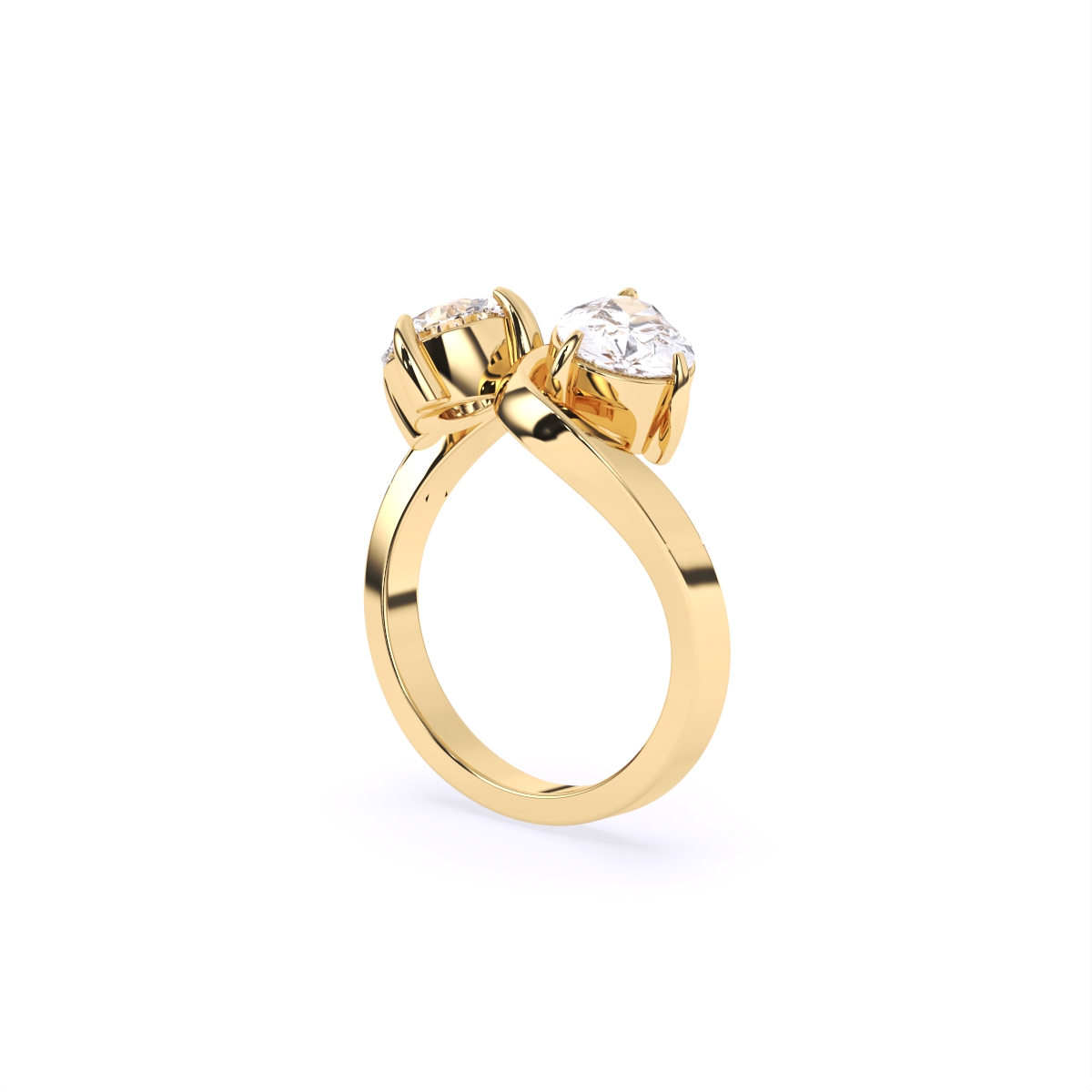 Round & Pear Toi et Moi Lab Diamond Ring
