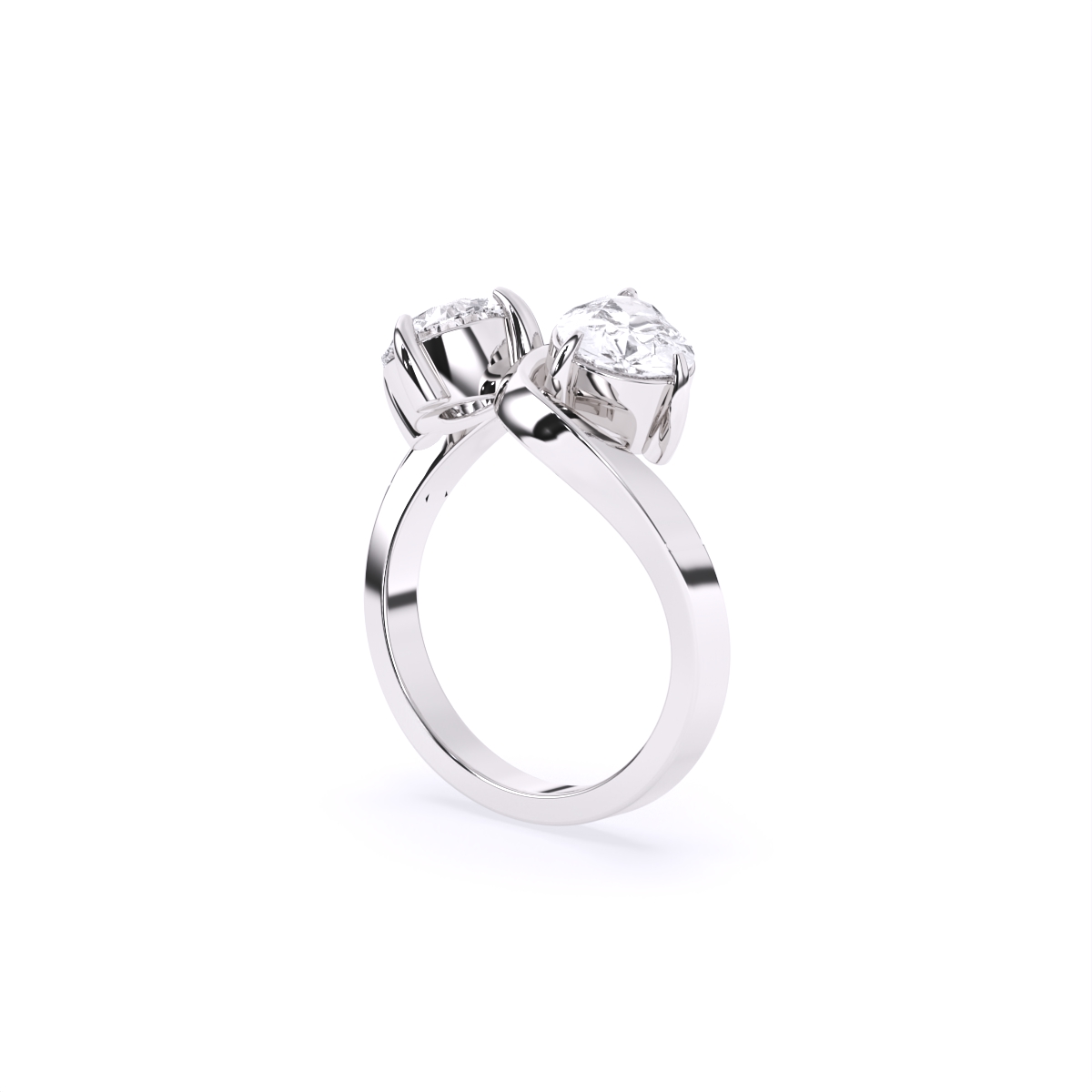 Round & Pear Toi et Moi Lab Diamond Ring
