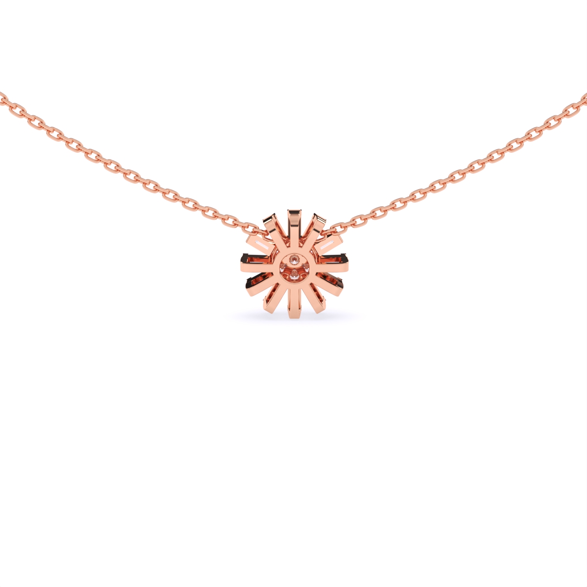 Baguette Lab Grown Diamond Flower Necklace
