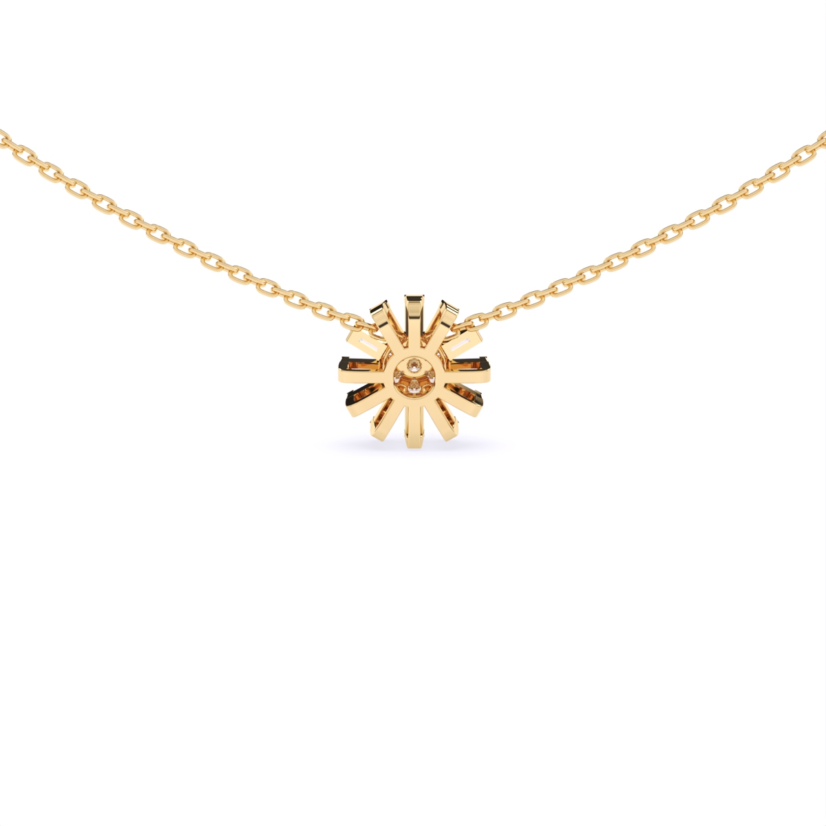 Baguette Lab Grown Diamond Flower Necklace