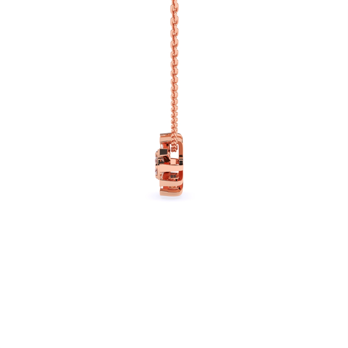 Baguette Lab Grown Diamond Flower Necklace