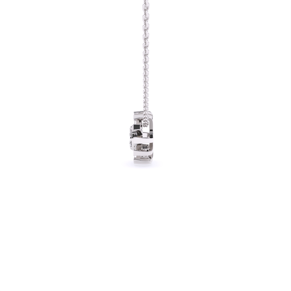 Baguette Lab Grown Diamond Flower Necklace