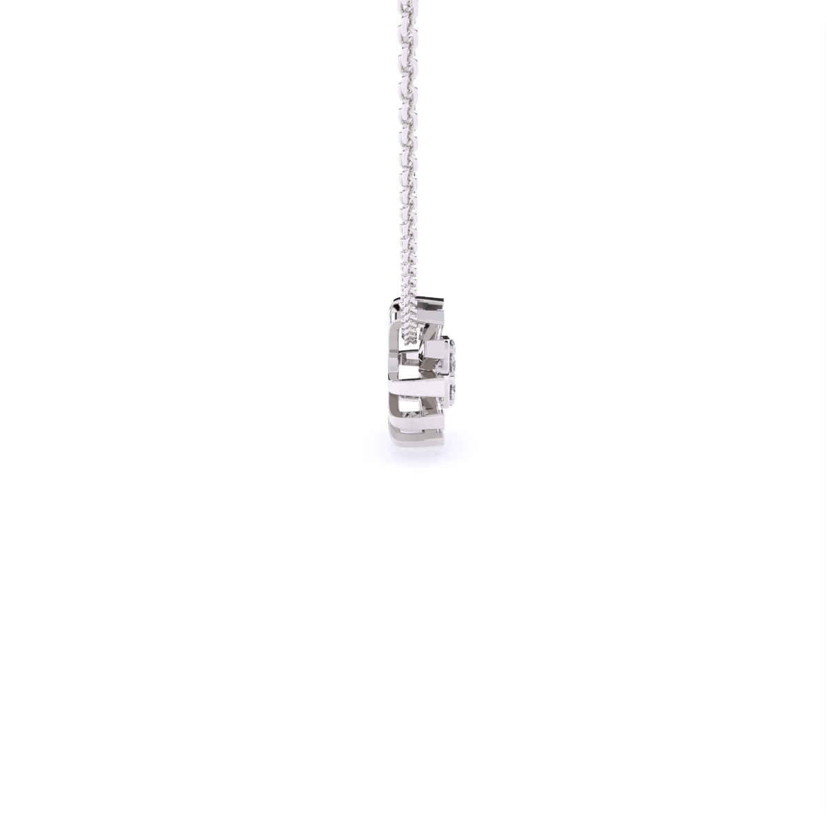 Baguette Lab Grown Diamond Flower Necklace