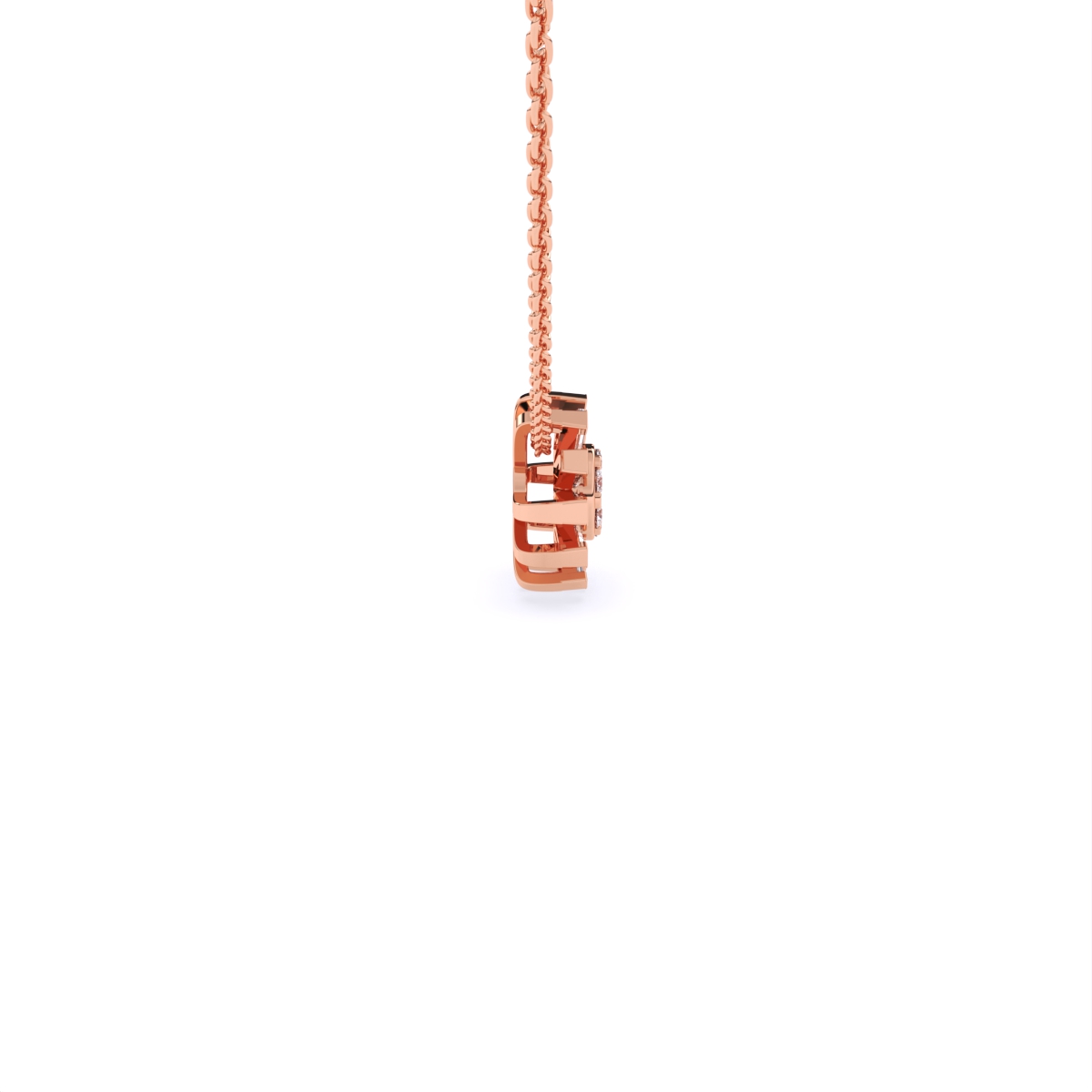 Baguette Lab Grown Diamond Flower Necklace