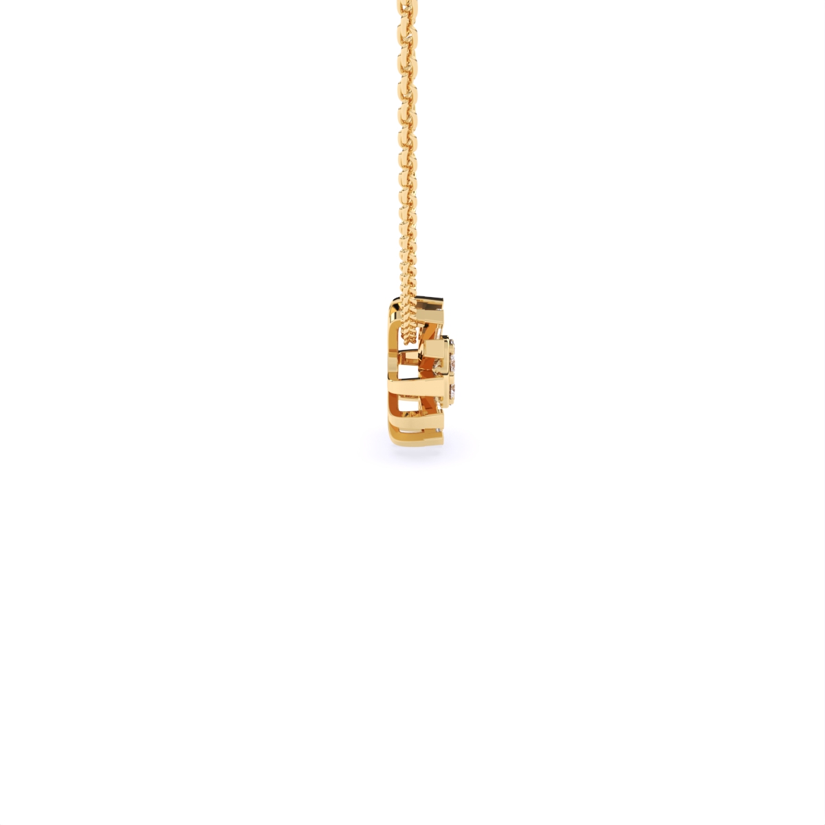 Baguette Lab Grown Diamond Flower Necklace
