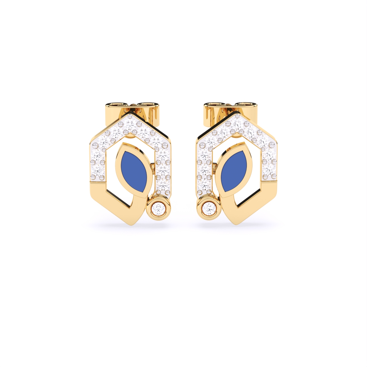 Hexagon Style Lab Diamond Earrings
