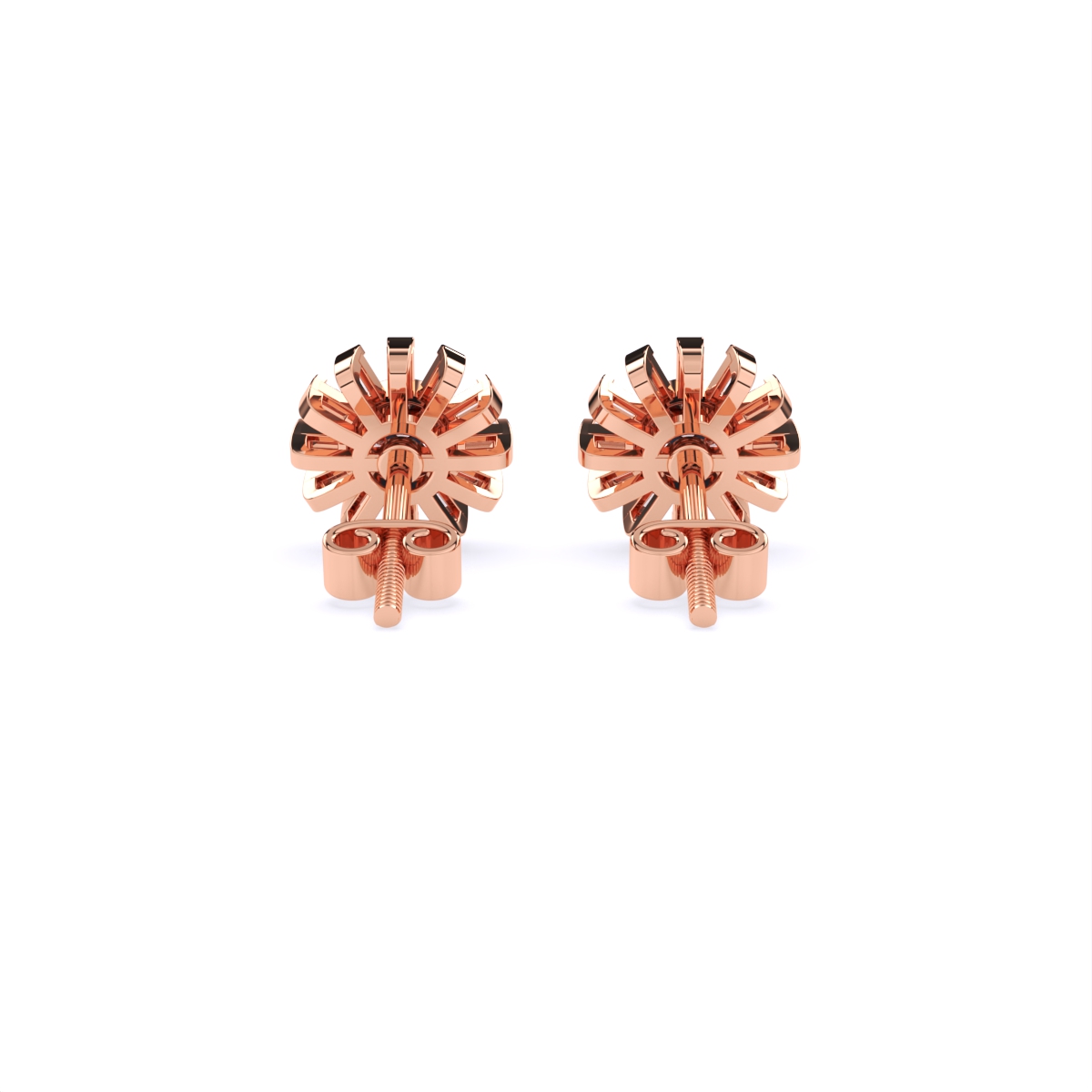 Baguette Flower Style Lab Grown Diamond Earrings