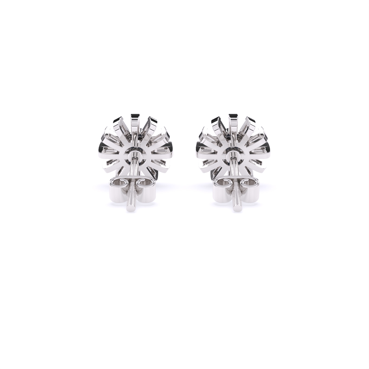 Baguette Flower Style Lab Grown Diamond Earrings