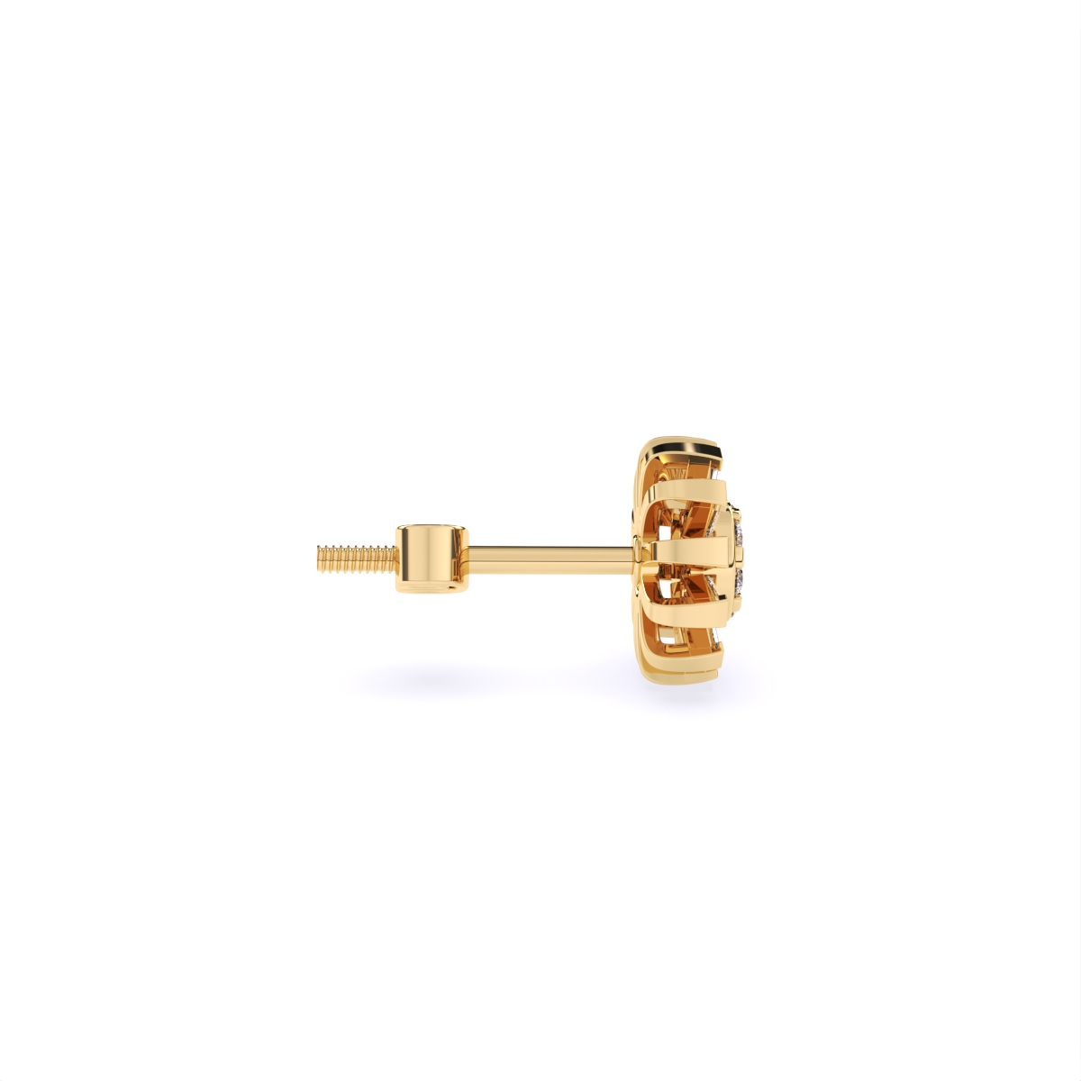 Baguette Flower Style Lab Grown Diamond Earrings