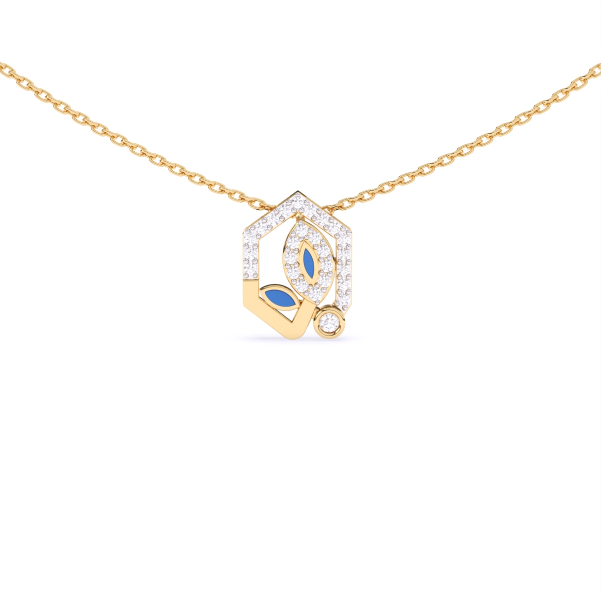 Hexagon Style Lab Diamond Necklace