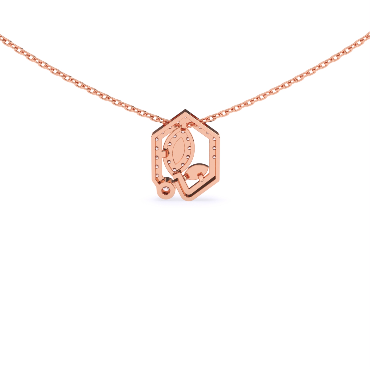 Hexagon Style Lab Diamond Necklace