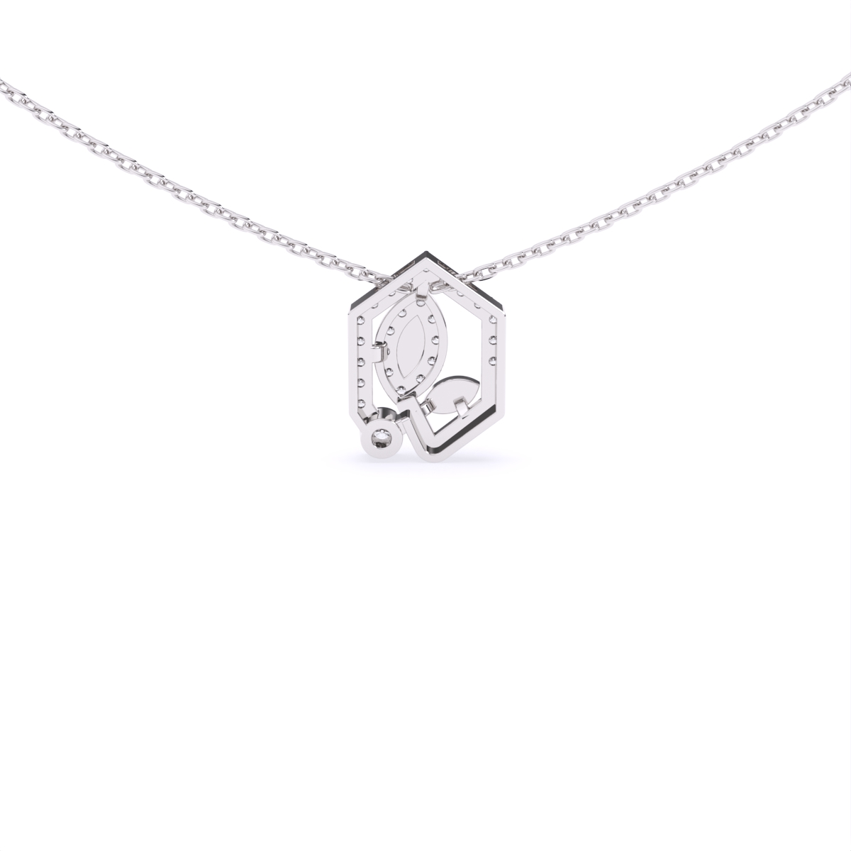 Hexagon Style Lab Diamond Necklace