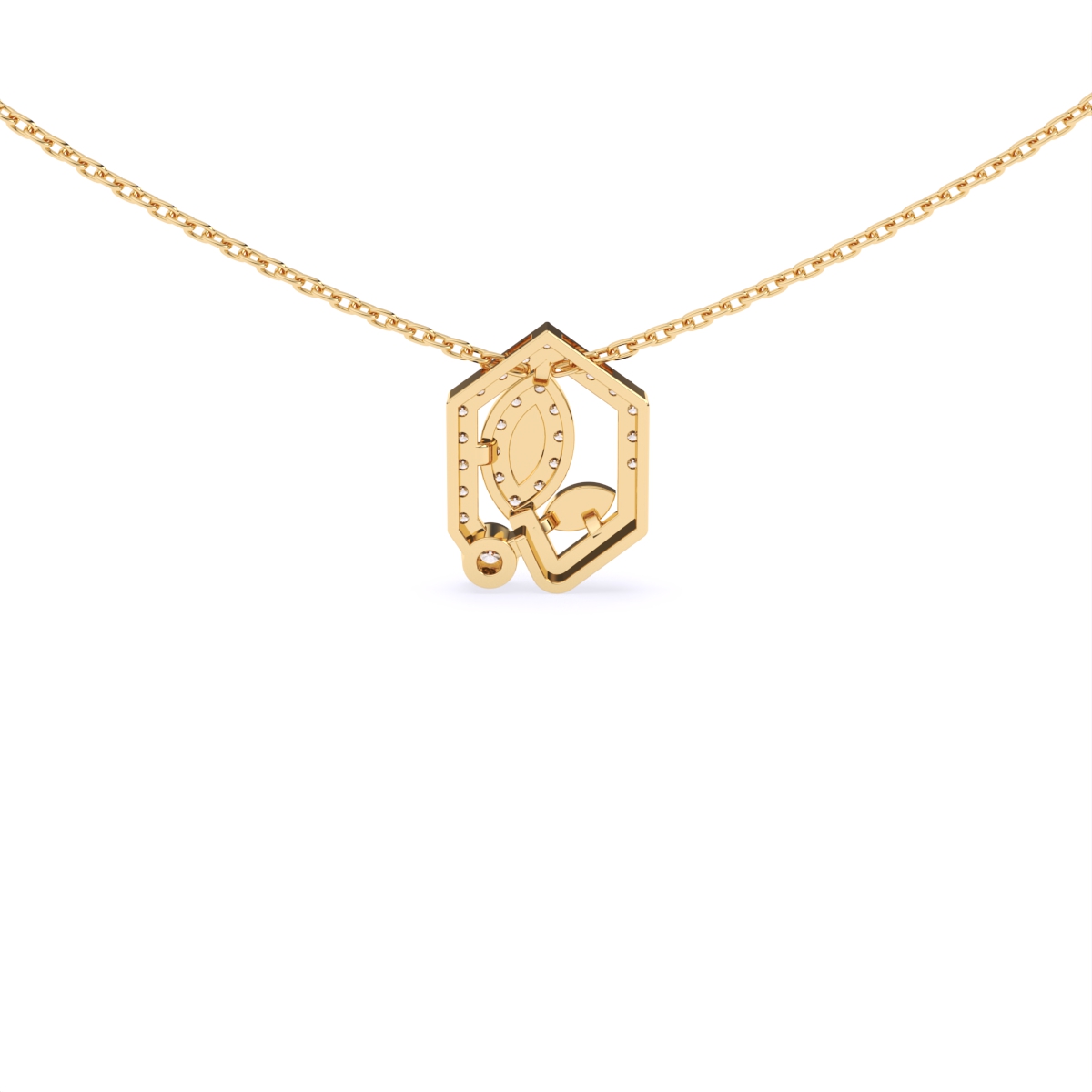 Hexagon Style Lab Diamond Necklace