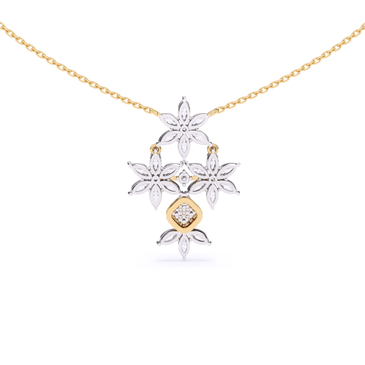 Floral Marquise Lab Grown Diamond Necklace
