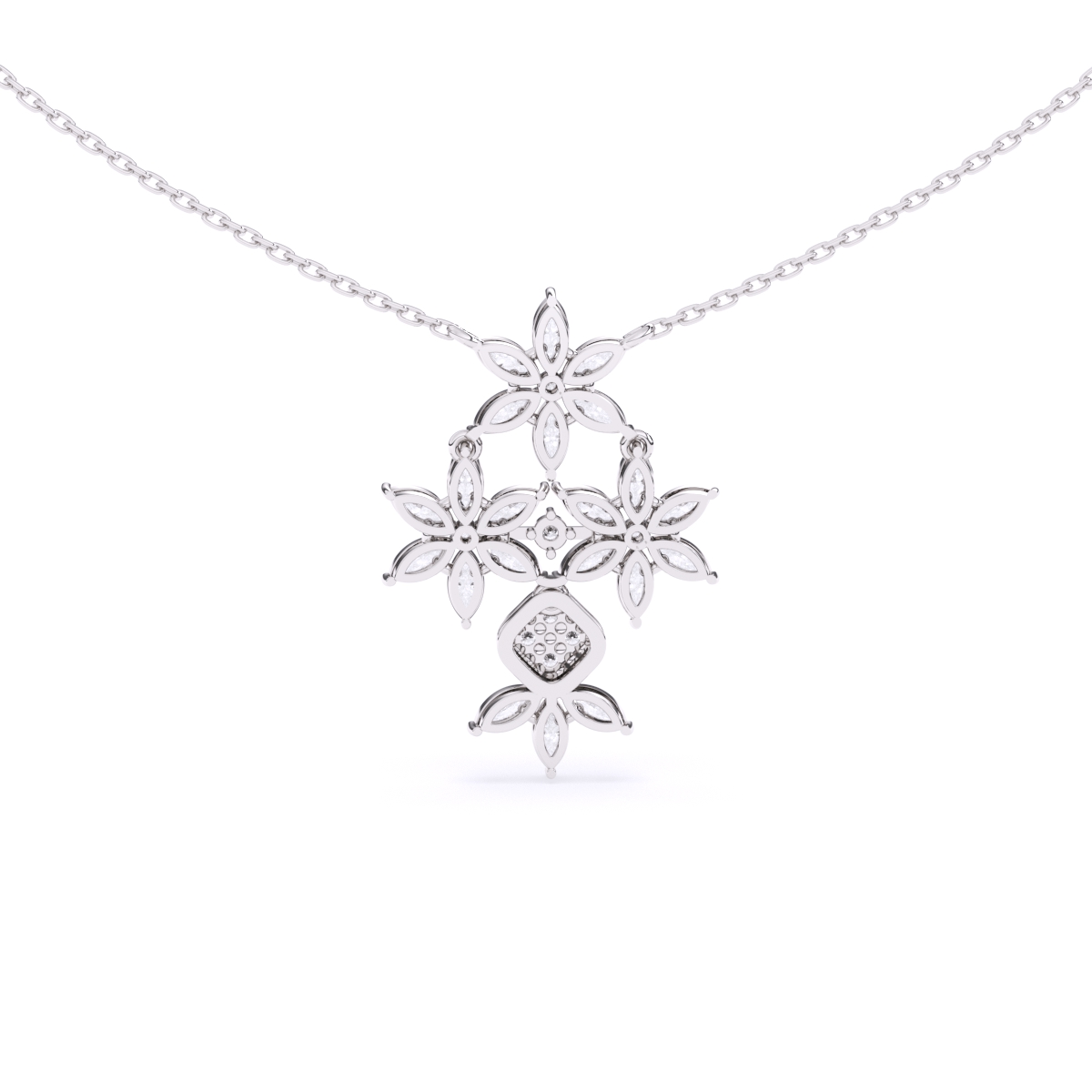 Floral Marquise Lab Grown Diamond Necklace