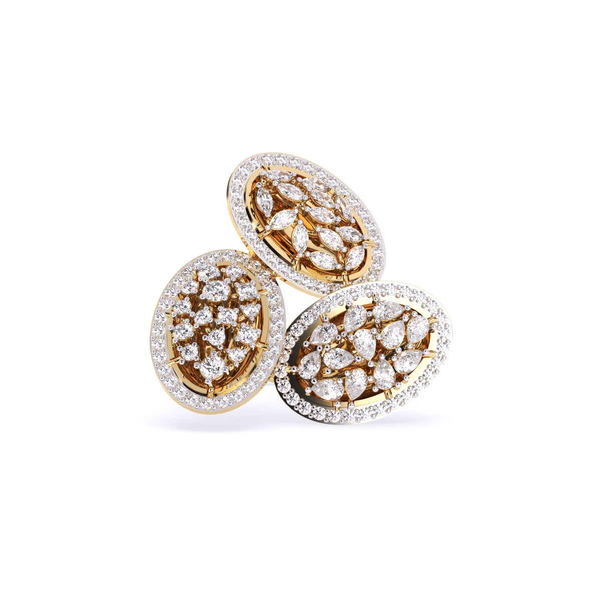 Oval Style Art Deco Cocktail Ring