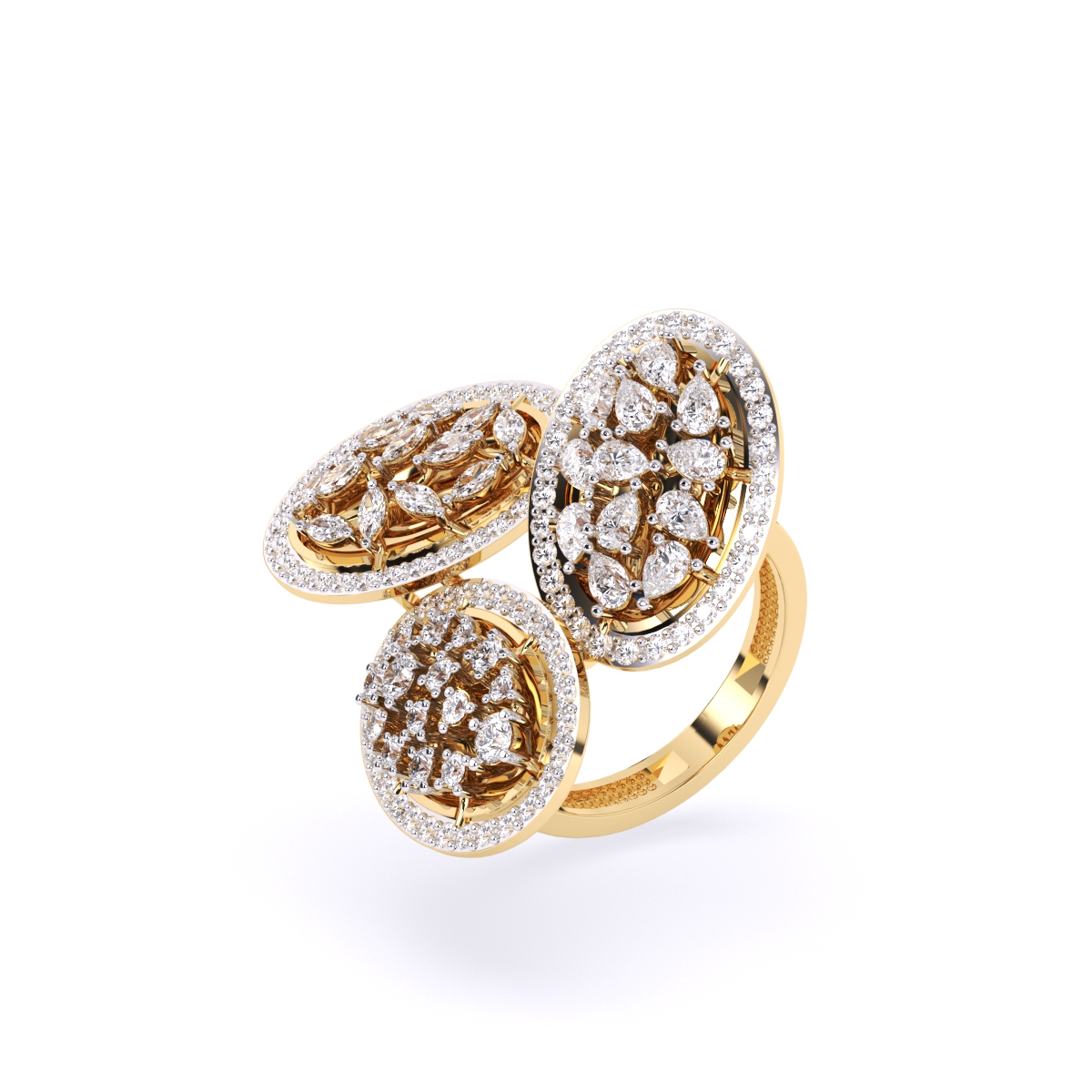 Oval Style Art Deco Cocktail Ring