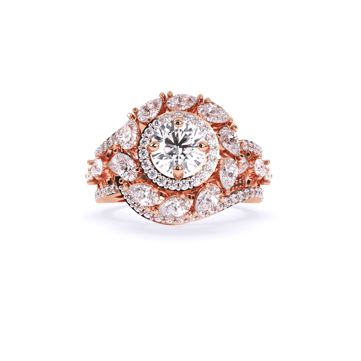 Round By pass Art deco style Ring