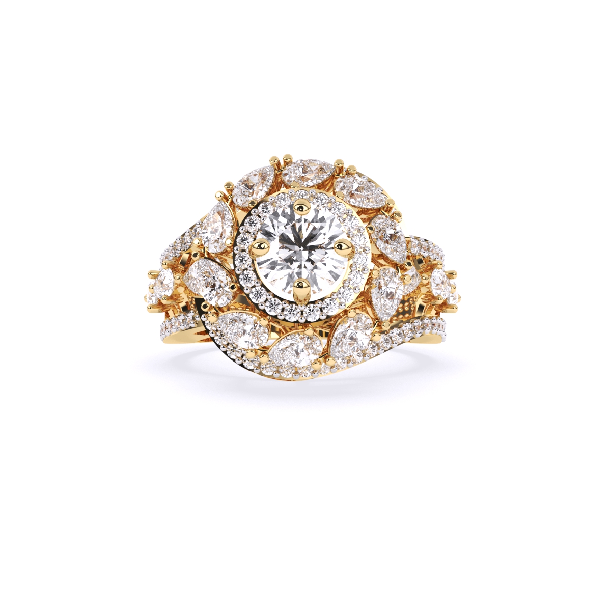 Round By pass Art deco style Ring