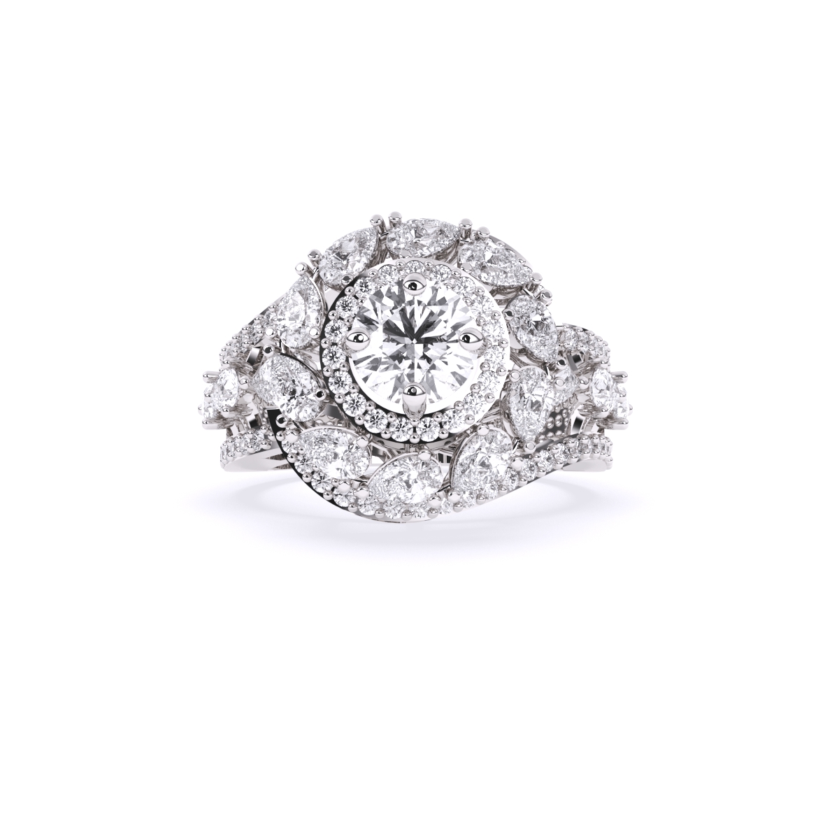 Round By pass Art deco style Ring