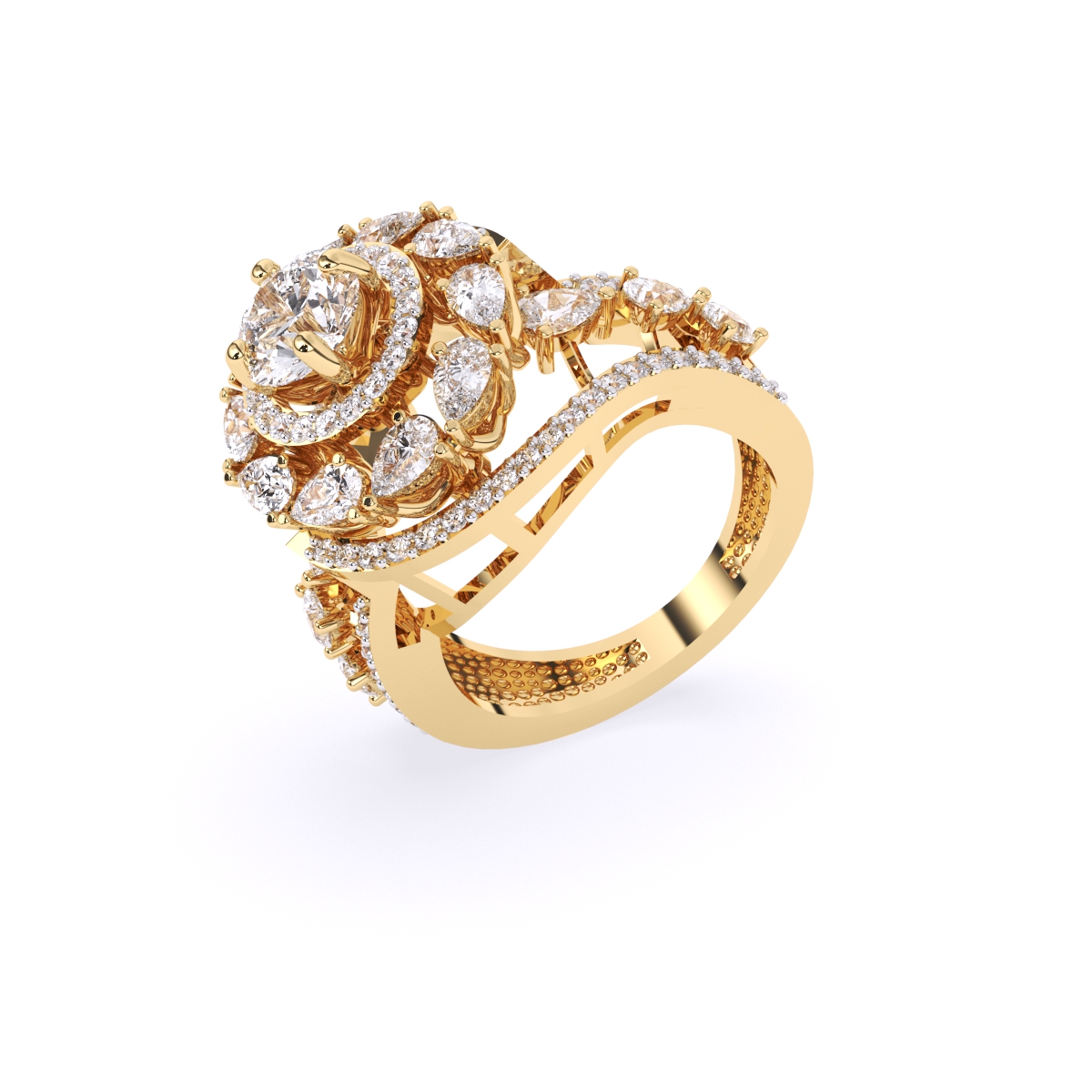 Round By pass Art deco style Ring