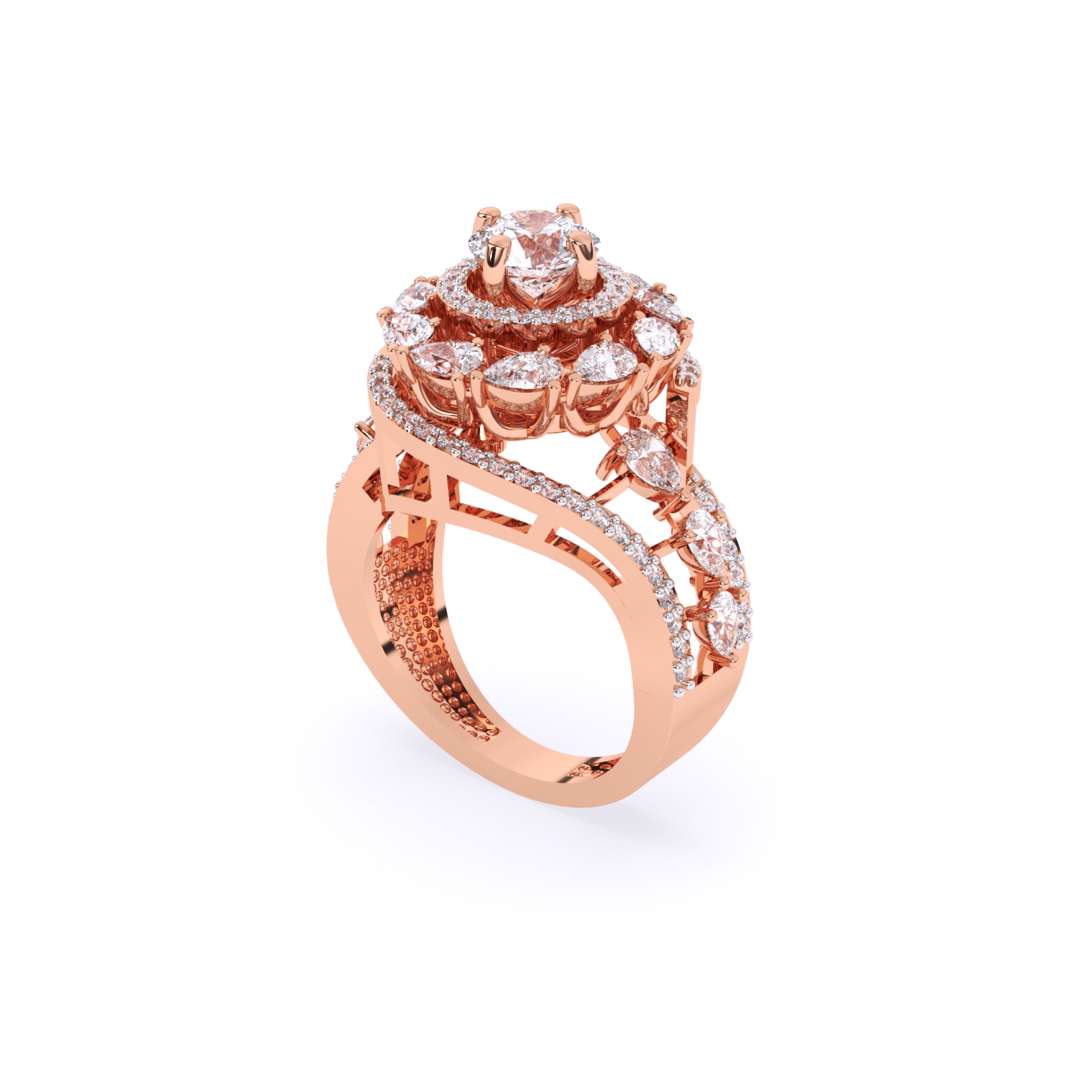 Round By pass Art deco style Ring