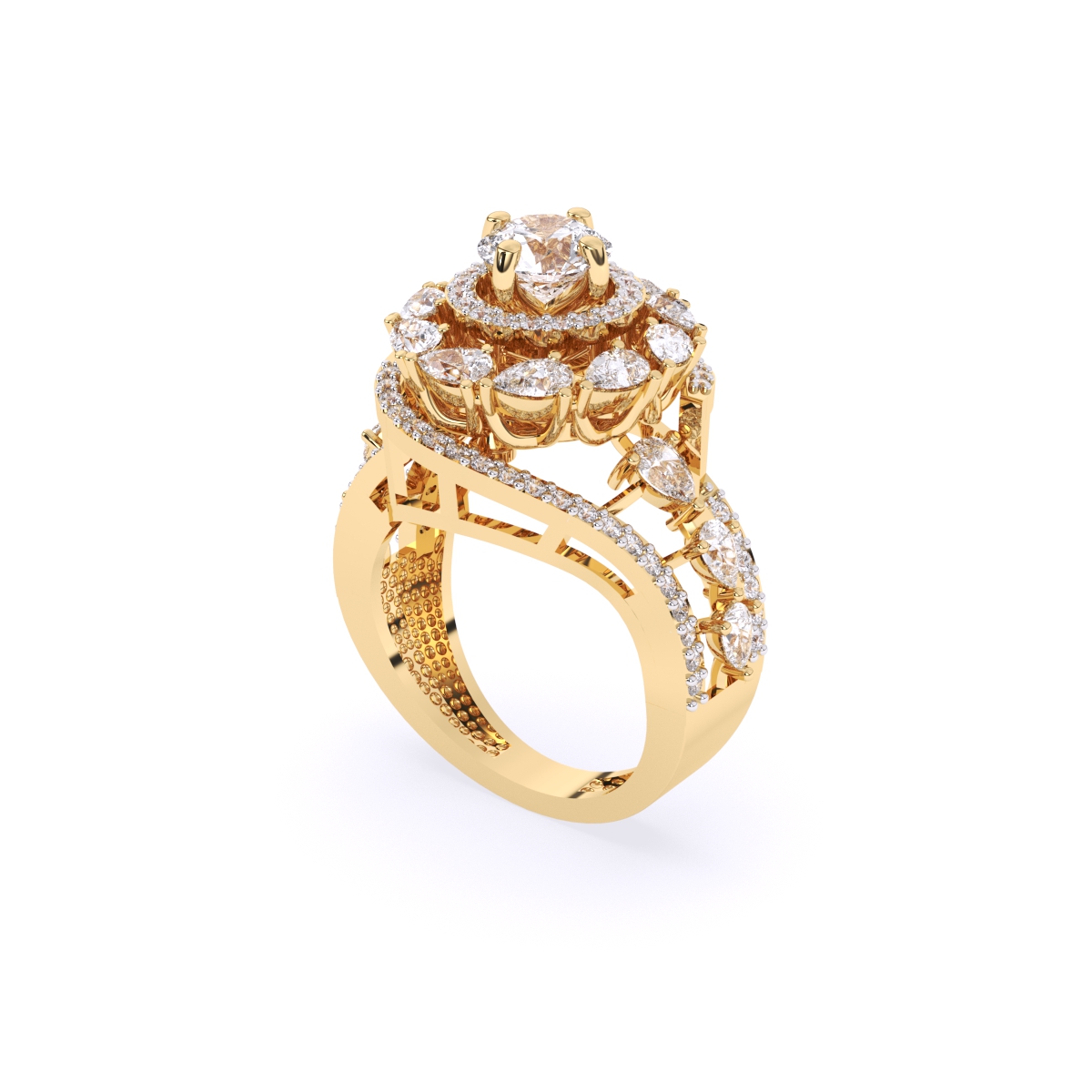 Round By pass Art deco style Ring
