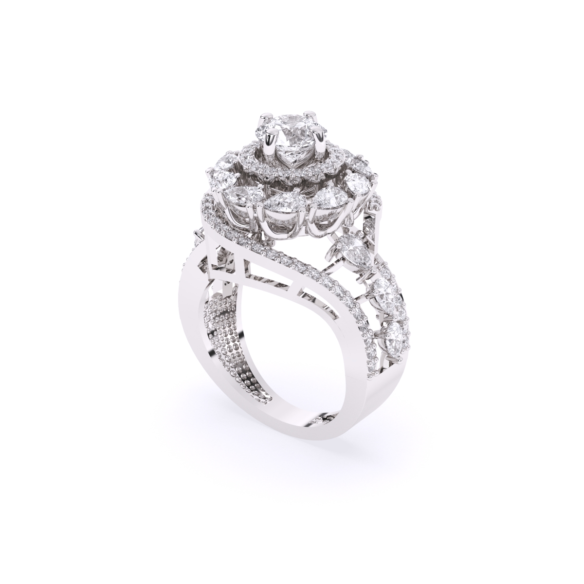 Round By pass Art deco style Ring