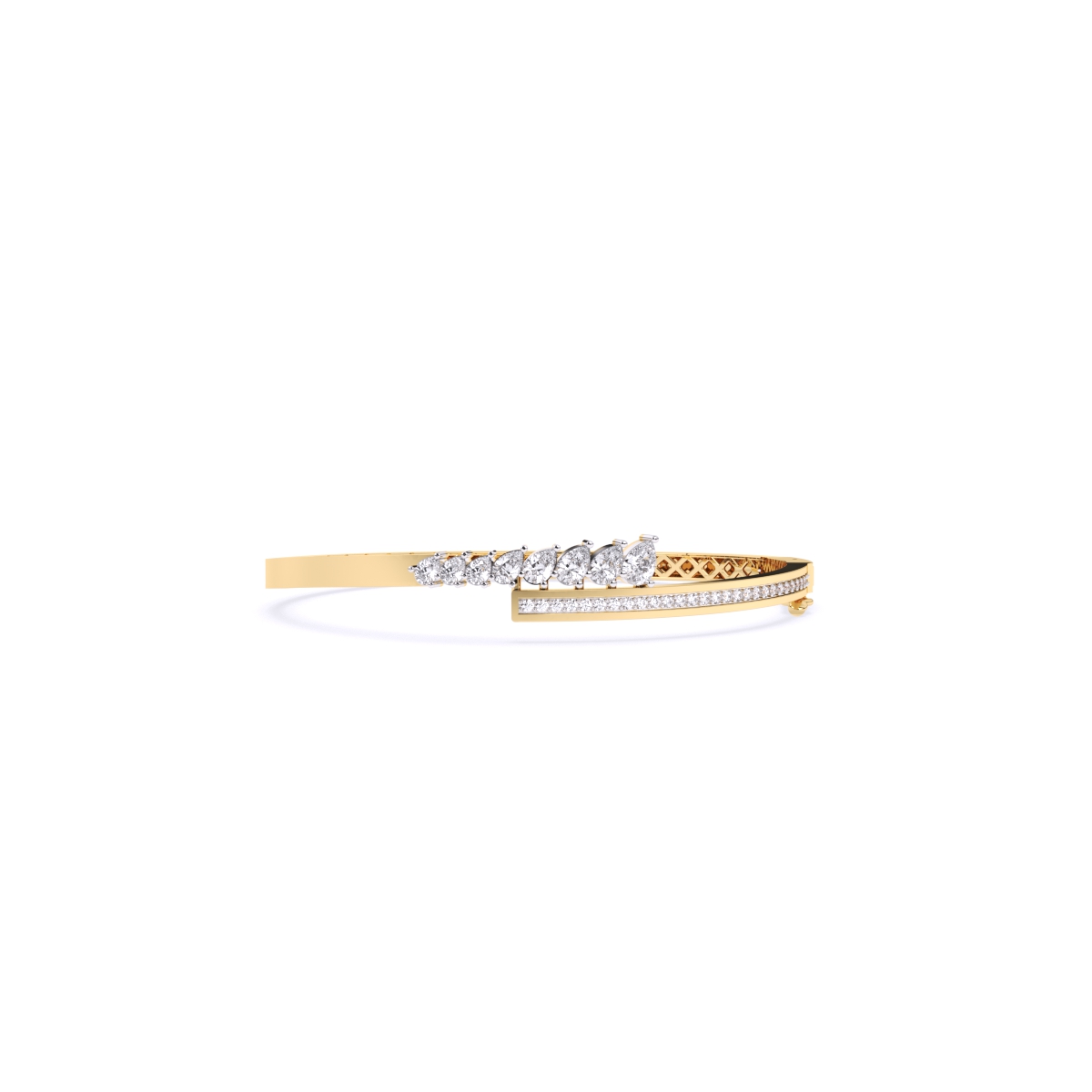Pear Lab Grown Diamond Kada Bracelet