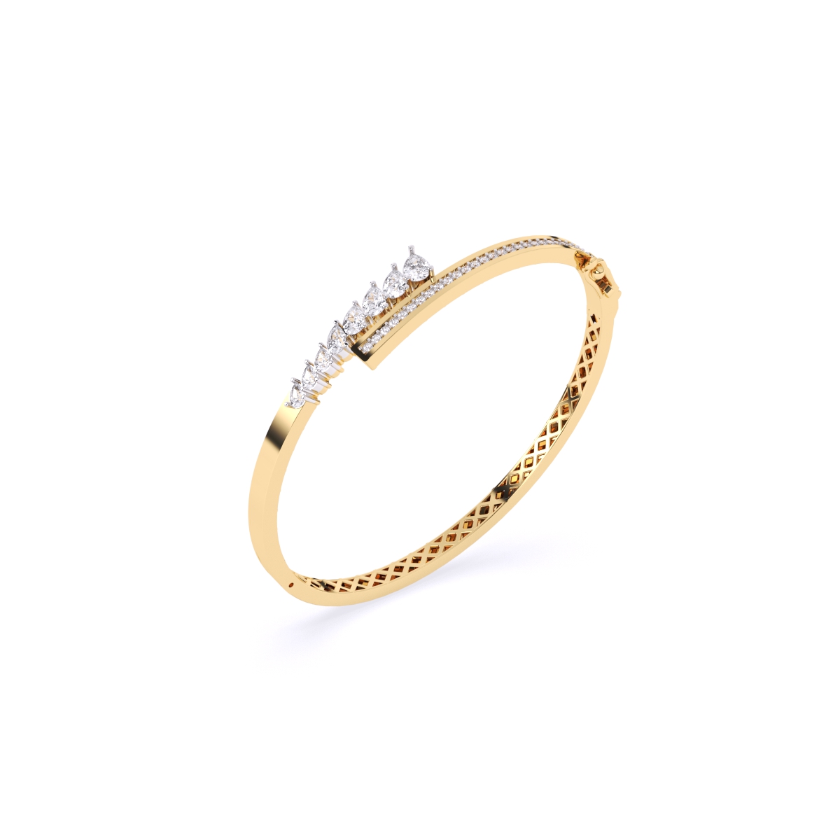 Pear Lab Grown Diamond Kada Bracelet