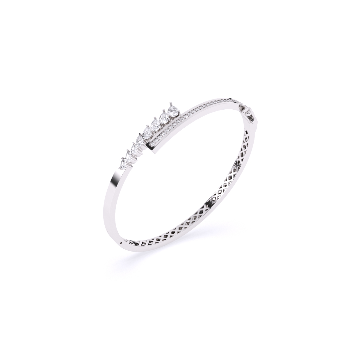 Pear Lab Grown Diamond Kada Bracelet