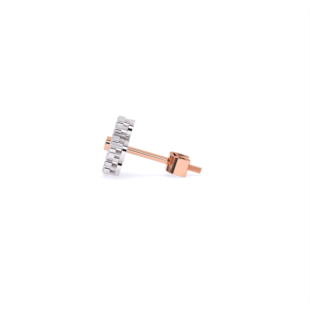 Flower Lab Grown Diamonds Gold Stud Earring