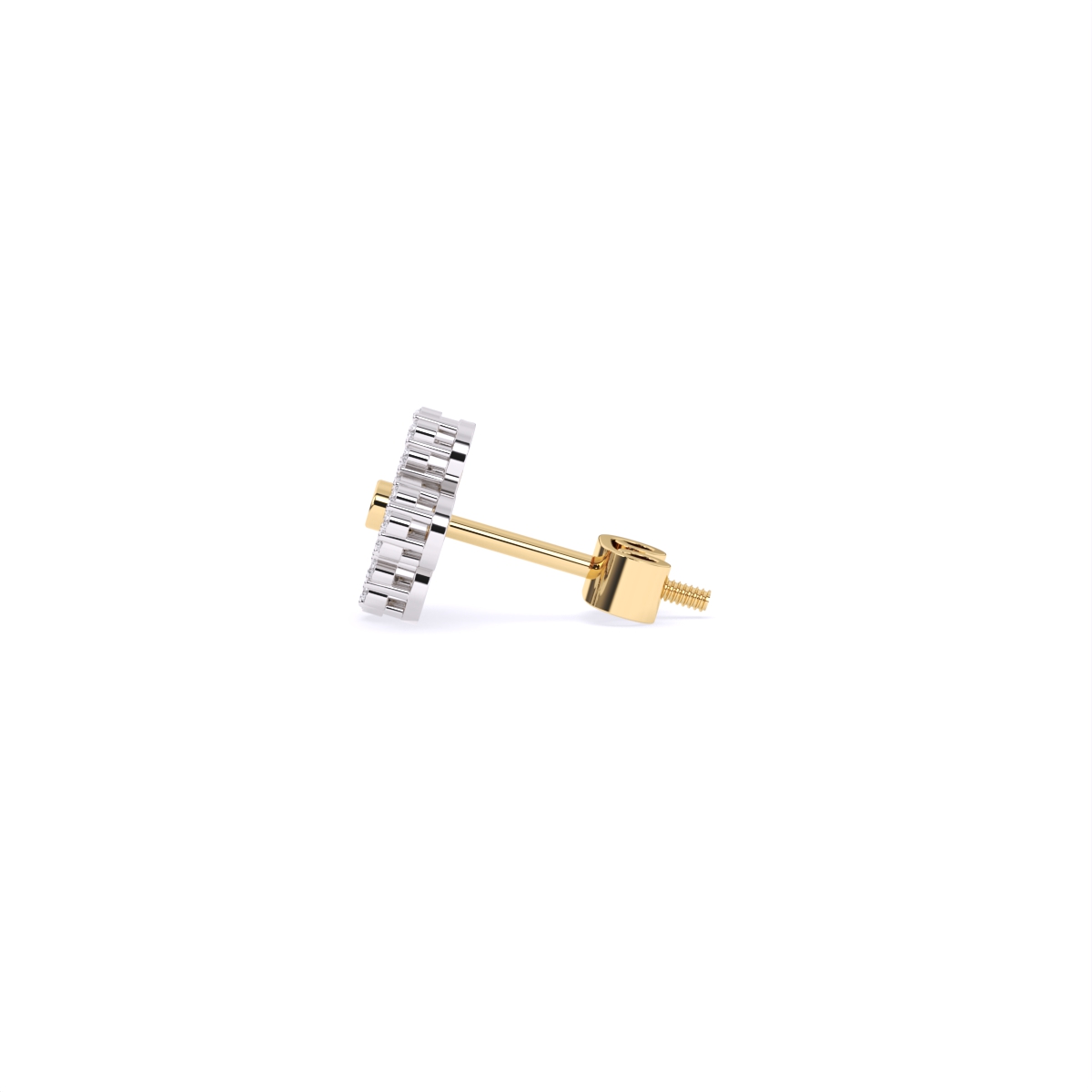 Flower Lab Grown Diamonds Gold Stud Earring