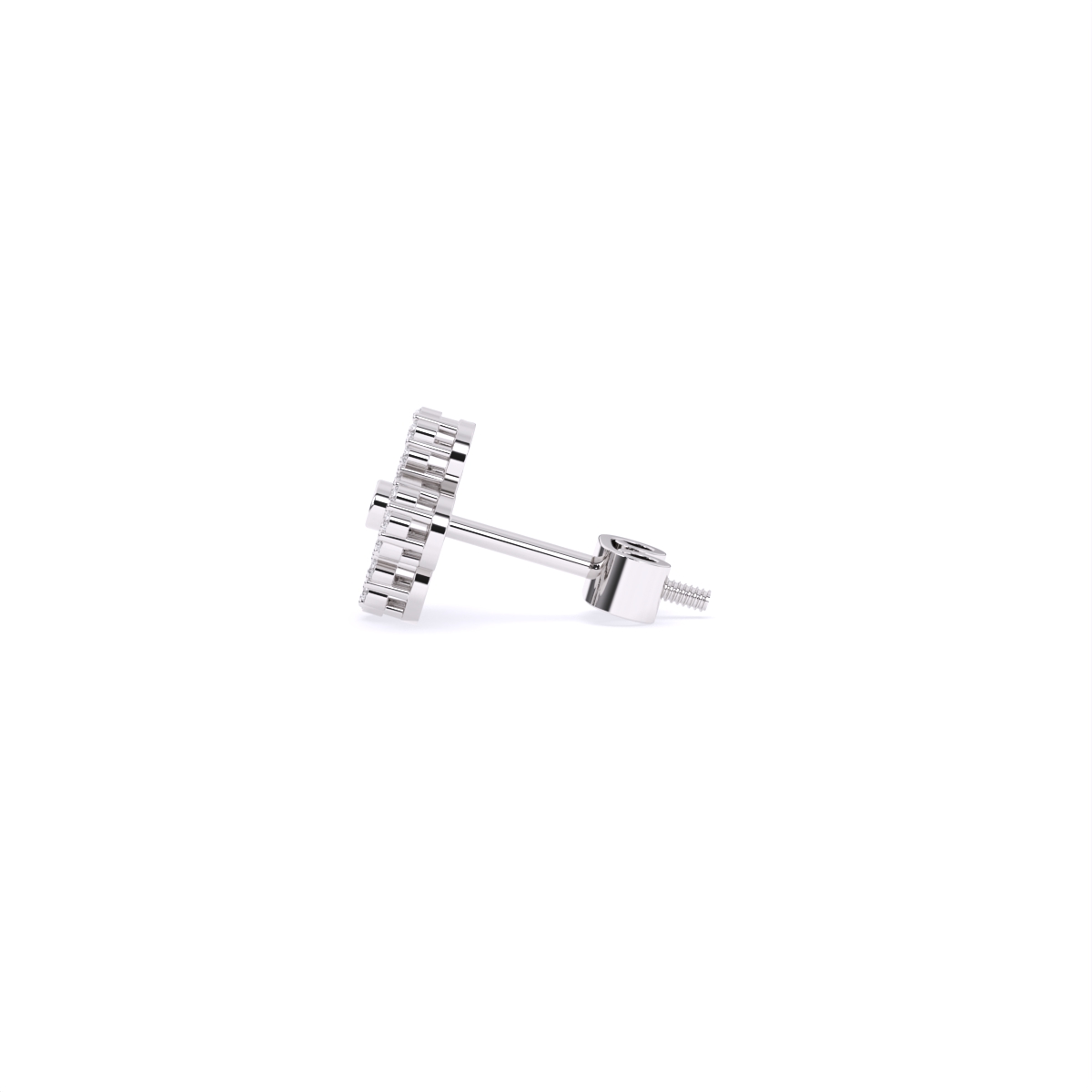Flower Lab Grown Diamonds Gold Stud Earring
