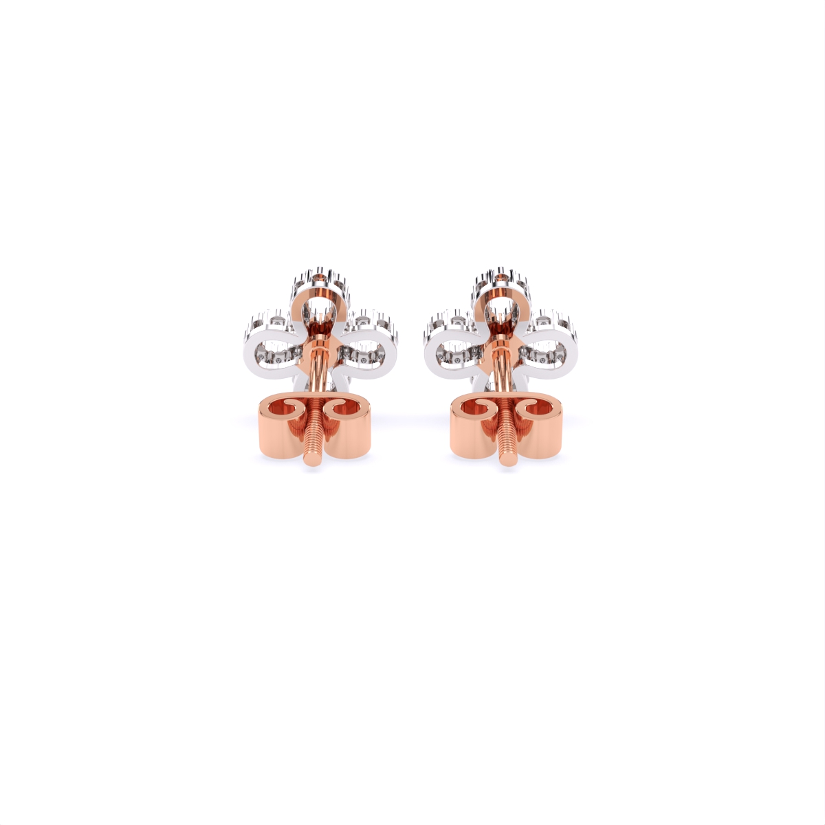 Flower Lab Grown Diamonds Gold Stud Earring