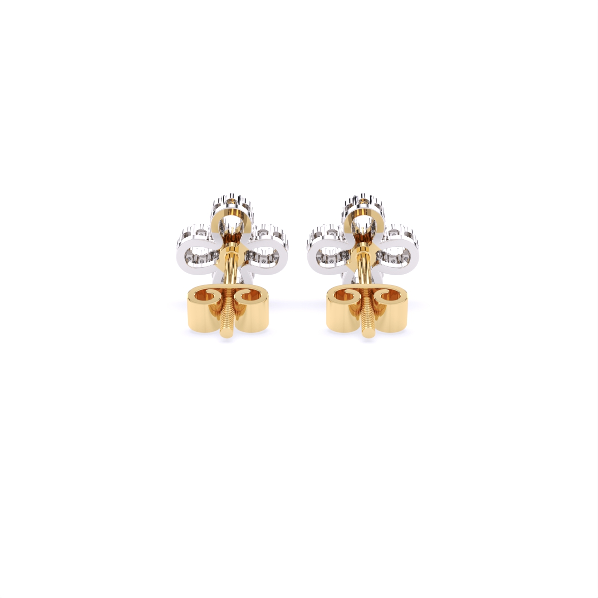 Flower Lab Grown Diamonds Gold Stud Earring