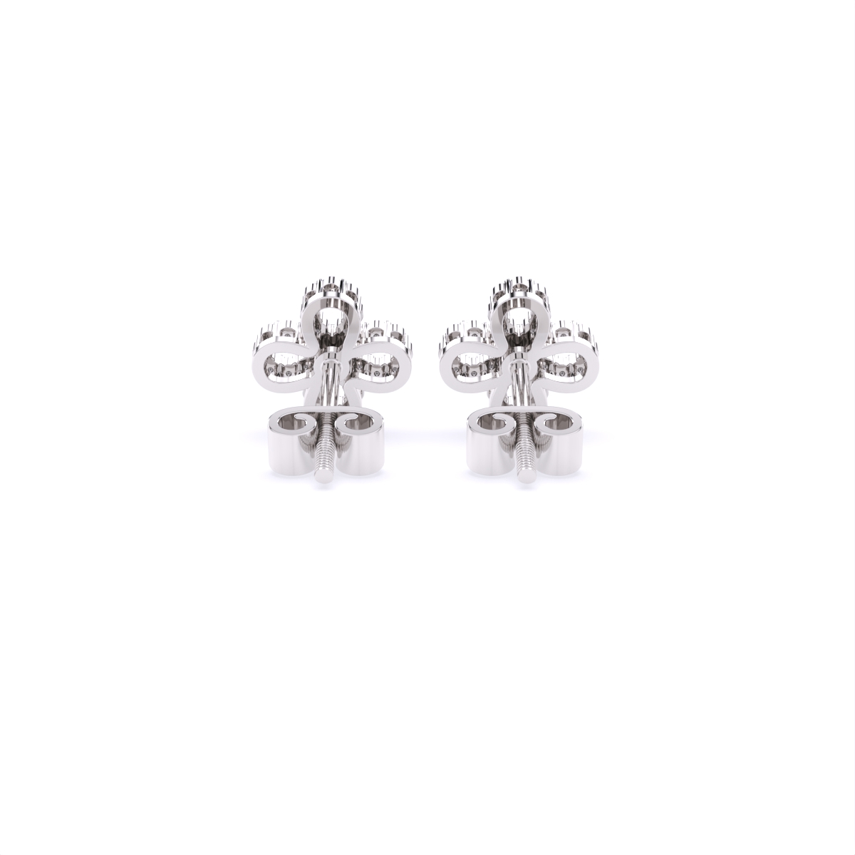 Flower Lab Grown Diamonds Gold Stud Earring