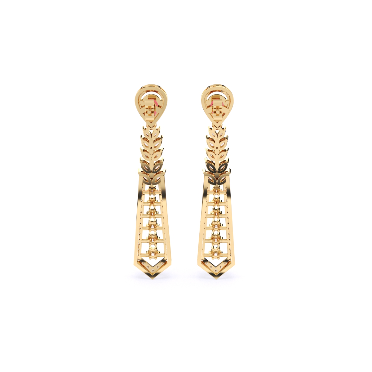 Pear Ruby Style Tear Drop Earrings