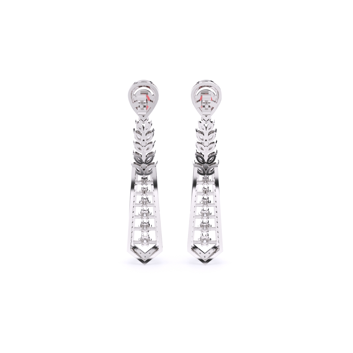 Pear Ruby Style Tear Drop Earrings