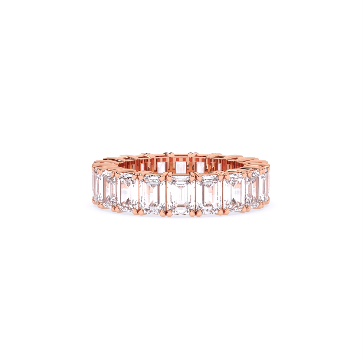 Emerald Full Eternity Lab Diamond Wedding Band