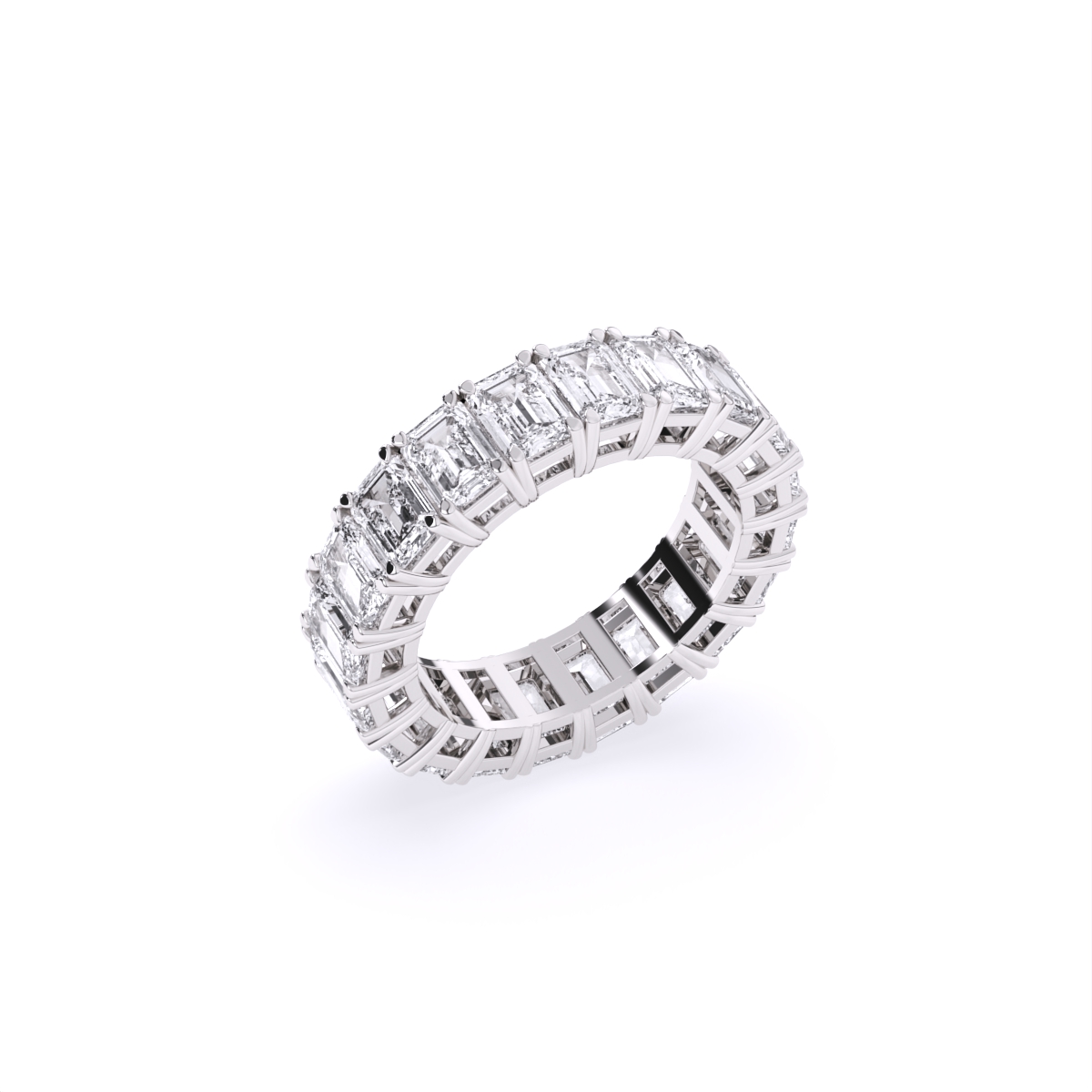 Emerald Full Eternity Lab Diamond Wedding Band