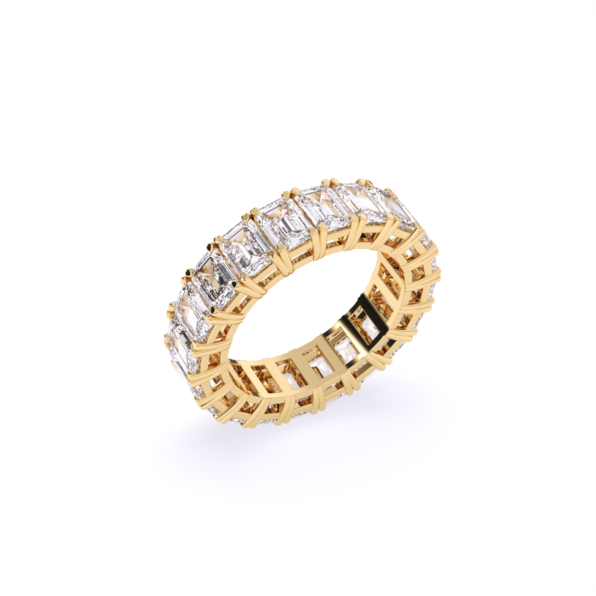 Emerald Full Eternity Lab Diamond Wedding Band